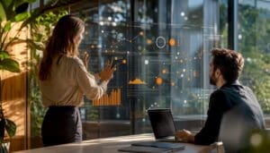 Abstract digital dashboards showing streaming insurance data